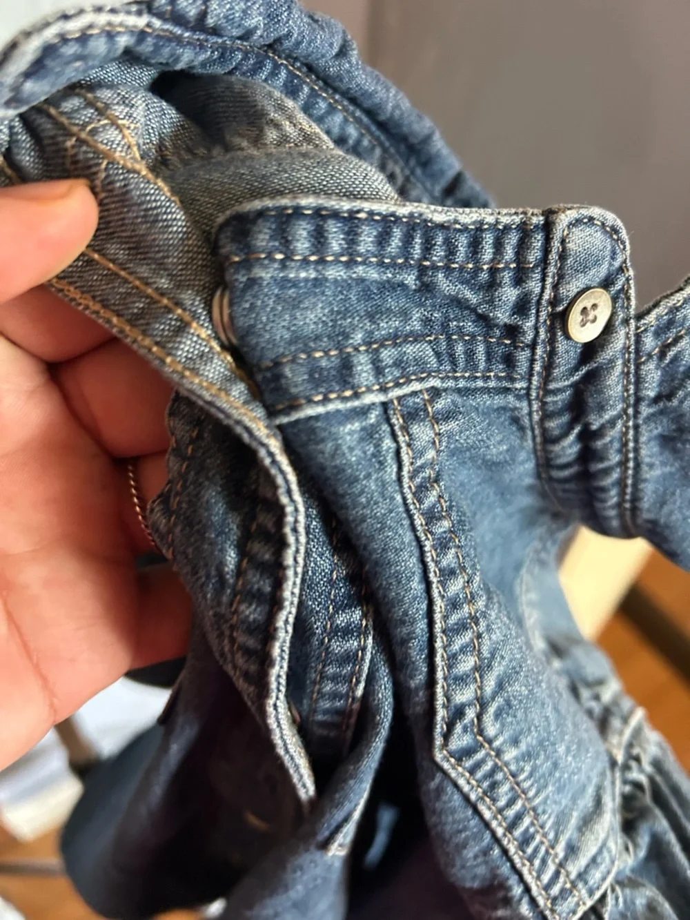 GAP Kids Denim Button-Front Shirt - Blue